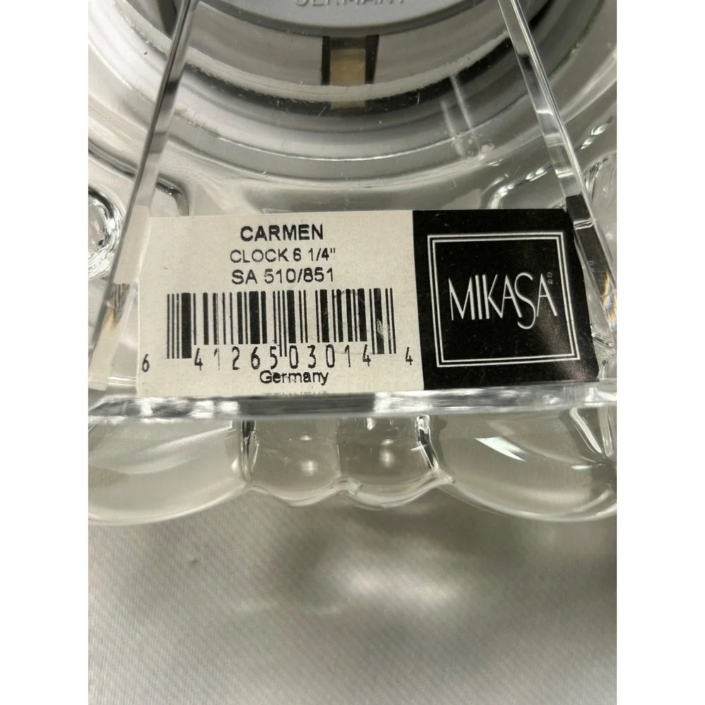 Mikasa‎ Carmen Crystal Floral Desk Clock 6 1/4